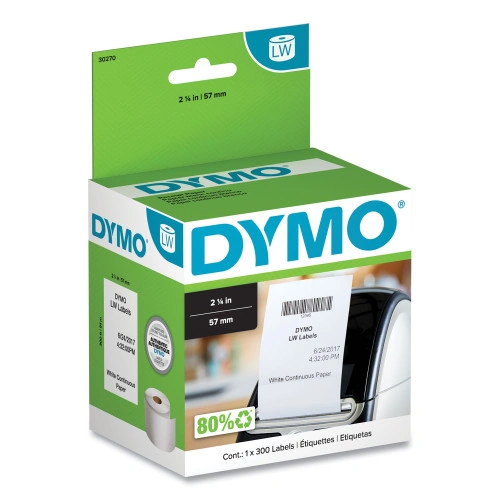 DYMO LabelWriter Continuous-Roll Receipt Paper, 2.25 x 300 ft, White (DYM30270)