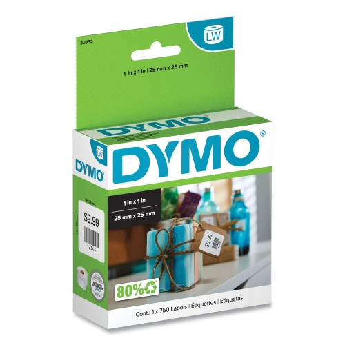 DYMO LabelWriter Multipurpose Labels, 1 x 1, White, 750 LabelsRoll (DYM30332)