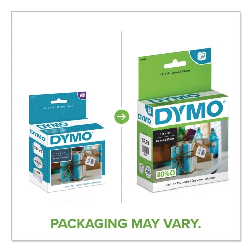 DYMO LabelWriter Multipurpose Labels, 1 x 1, White, 750 LabelsRoll (DYM30332)