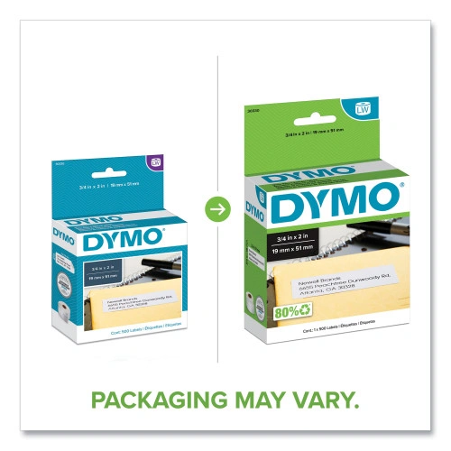 DYMO LabelWriter Return Address Labels, 0.75 x 2, White, 500 LabelsRoll (DYM30330)