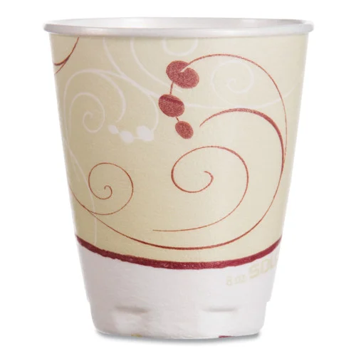 Dart Trophy Plus Dual Temperature Insulated Cups in Symphony Design, 8 oz, Beige, 100Pack (SCCX8J8002PK)