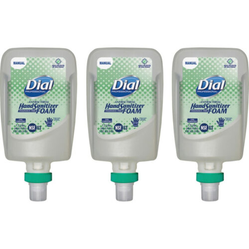 Dial Antibacterial Foaming Hand Sanitizer Refill for FIT Manual Dispenser, 1.2 L Bottle, Fragrance-Free, 3Carton (DIA19038)