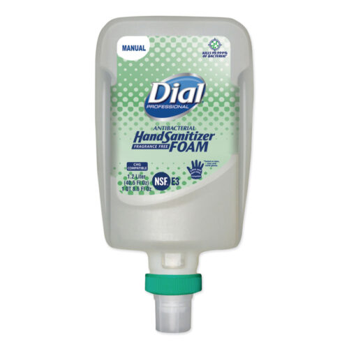 Dial Antibacterial Foaming Hand Sanitizer Refill for FIT Manual Dispenser, 1.2 L Bottle, Fragrance-Free, 3Carton (DIA19038)