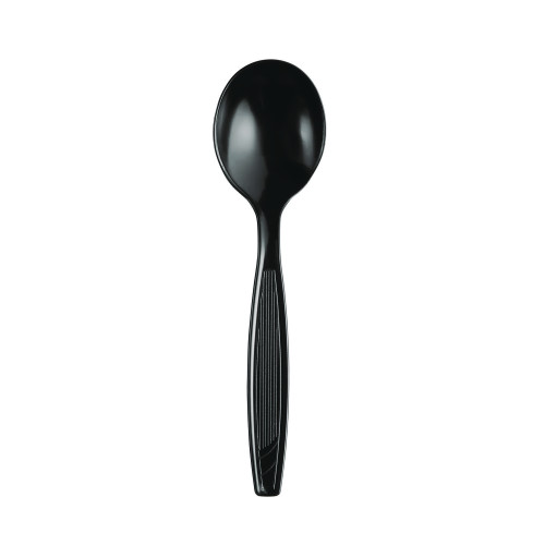 Dixie Individually Wrapped Heavyweight Soup Spoons, Polystyrene, Black, 1,000Carton (DXESH53C7)