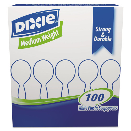 Dixie Plastic Cutlery, Heavy Mediumweight Soup Spoon, 1,000Carton (DXESM207CT)