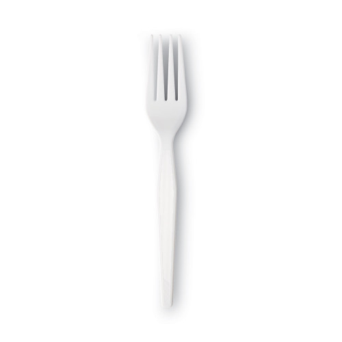 Dixie Plastic Cutlery, Heavyweight Forks, White, 1,000Carton (DXEFH217)