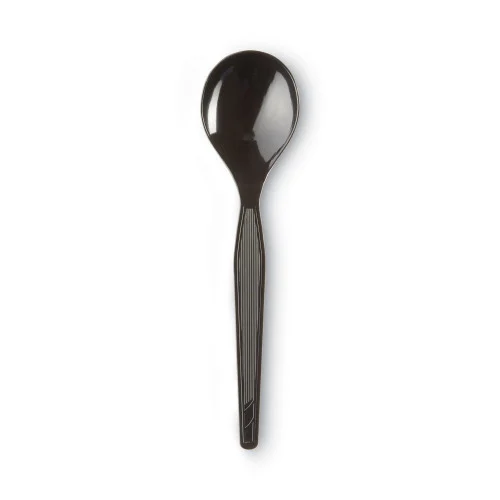 Dixie Plastic Cutlery, Heavyweight Soup Spoons, 5 34, Black, 1,000Carton (DXESH517)