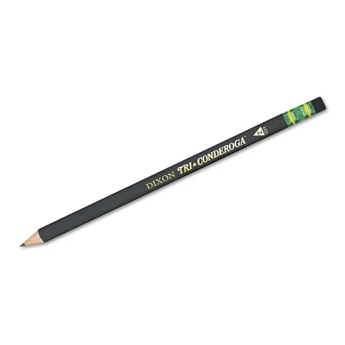 Dixon Tri-Conderoga Triangular #2 Woodcase Oversized Pencil, HB (#2), Black Lead, Yellow Barrel, 3Pack (DIX22506)