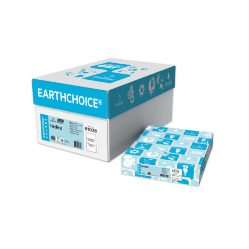 Domtar EarthChoice Cover Stock, Index, 96 Bright, 110 lb Index Weight, 8.5 x 11, Bright White, 250Pack (DMR81038)