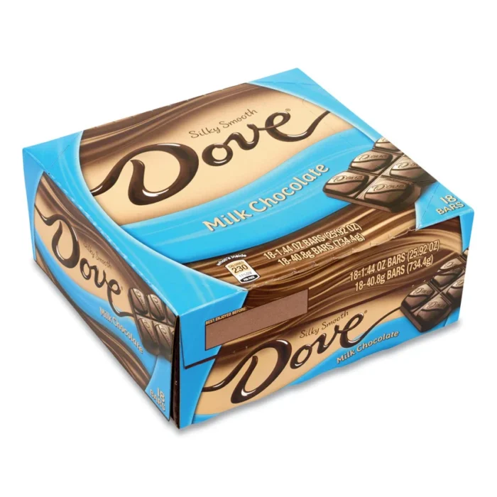 Dove Milk Chocolate Bars, 1.44 oz, 18 BarsCarton (GRR20900468)