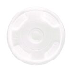 Eco-Products BlueStripe Recycled Content Cold Cup Flat Lids, Fits 9 oz to 24 oz Cold Cups, Plastic, Clear, 100/Pack, 10 Packs/Carton (ECOEPCRFL)