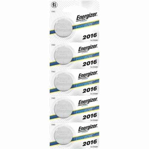 Energizer Industrial Lithium CR2016 Coin Battery with Tear-Strip Packaging, 3 V, 100Box (EVEECRN2016)