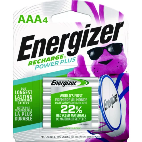 Energizer NiMH Rechargeable AAA Batteries, 1.2 V, 4Pack (EVENH12BP4)