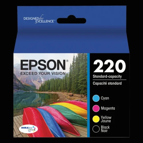 Epson T220120-BCS (220) DURABrite Ultra Ink, BlackCyanMagentaYellow (EPST220120BCS)