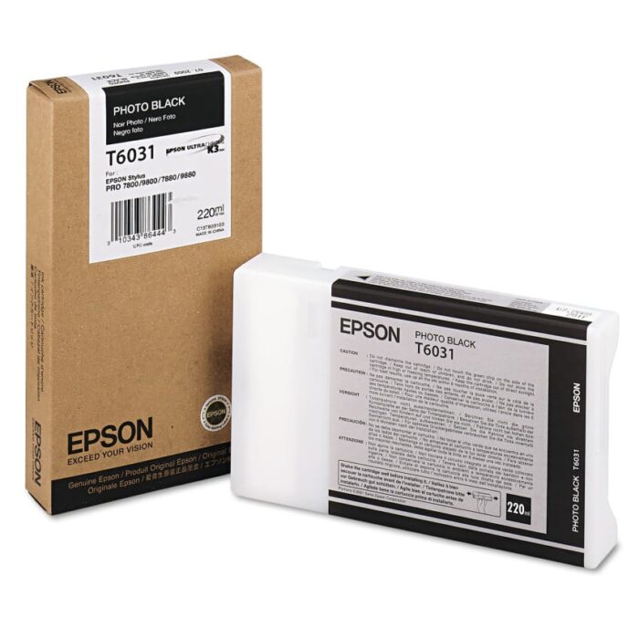 Epson T603100 (60) UltraChrome K3 Ink, Photo Black (EPST603100)