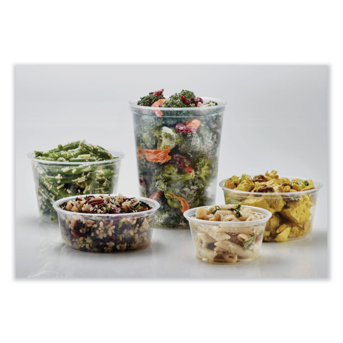 Fabri-Kal Microwavable Deli Containers, 12 oz, 4.6 Diameter x 2.3 h, Clear, Plastic, 500Carton (FABPK12SC)