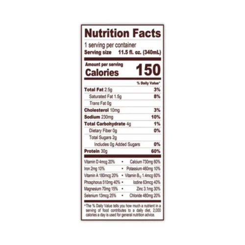 Fairlife High Protein Chocolate Nutrition Shake, 11.5 oz Bottle, 12Carton (GRR22001002)