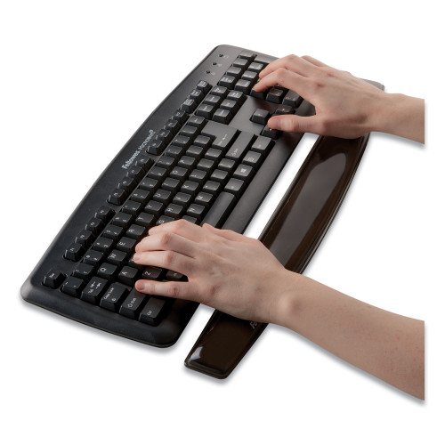 Fellowes Gel Crystals Keyboard Wrist Rest, 18.5 x 2.25, Black (FEL9112201)