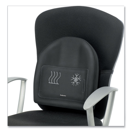 Fellowes Heat and Soothe Back Support, 14.5 x 3 x 13.63, Black (FEL9190001)