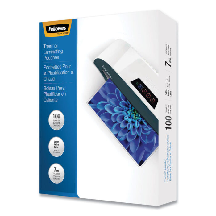 Fellowes Laminating Pouches, 7 mil, 9 x 11.5, Gloss Clear, 100Pack (FEL52041)