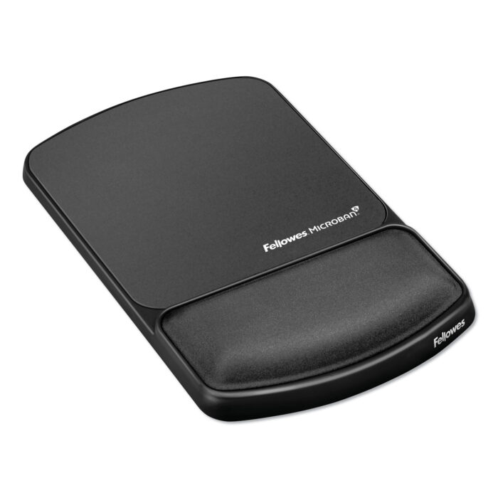 Fellowes Mouse Pad with Wrist Support with Microban Protection, 6.75 x 10.12, Graphite (FEL9175101)