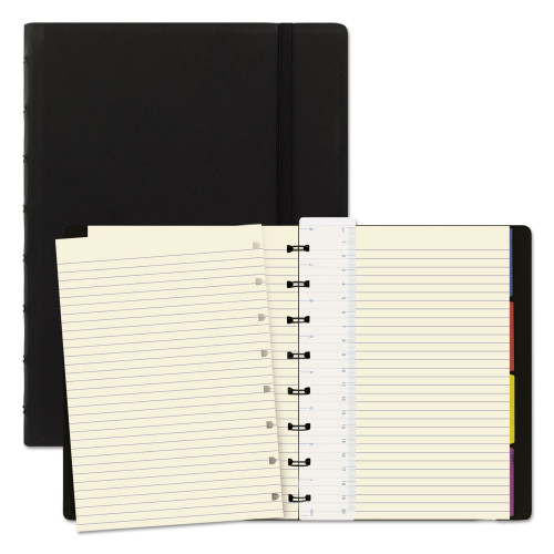 Filofax Notebook, 1-Subject, MediumCollege Rule, Black Cover, (112) 8.25 x 5.81 Sheets (REDB115007U)