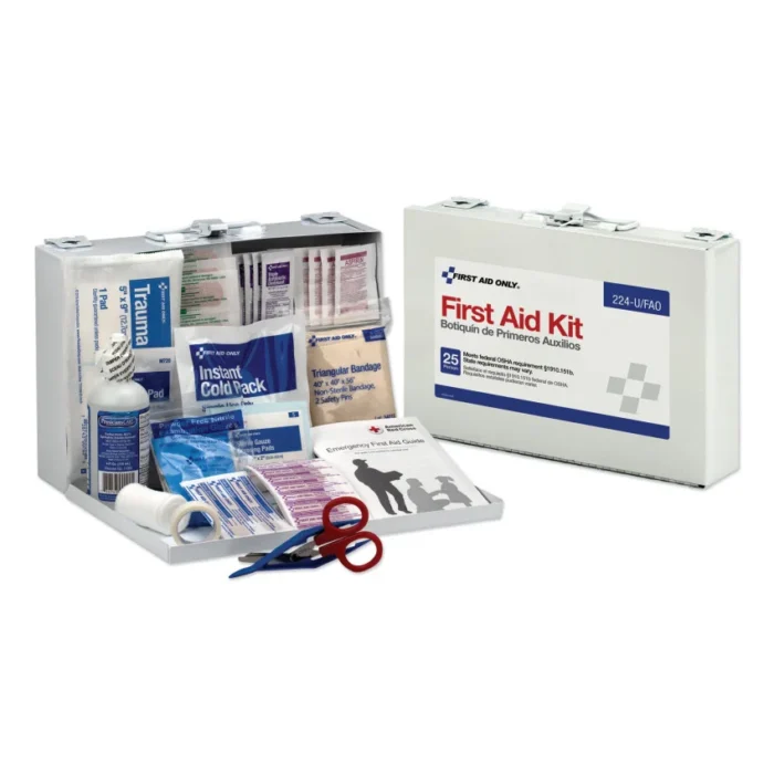 First Aid Only First Aid Kit for 25 People, 104 Pieces, OSHA Compliant, Metal Case (FAO224U)