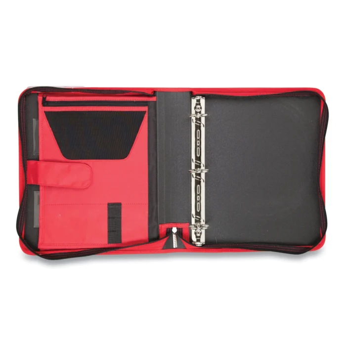 Five Star Tech Zipper Binder, 3 Rings, 1.5" Capacity, 11 x 8.5, Red/Black Accents (ACC72206)