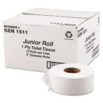 GE JRT Jumbo Bath Tissue, Septic Safe, 1-Ply, White, 3.3 x 1,200 ft, 12 RollsCarton (GEN1511)