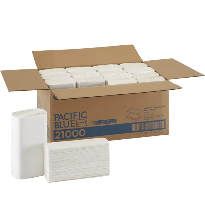 Georgia Pacific Professional Blue Select Multi-Fold 2 Ply Paper Towel, 9.2 x 9.4, White, 125/Pack, 16 Packs/Carton (GPC21000)