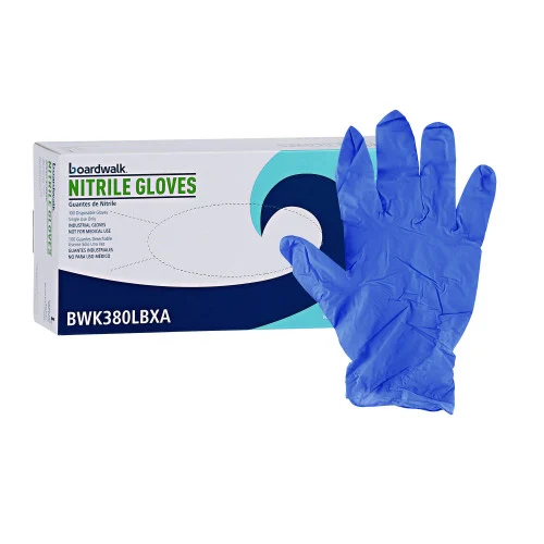 General Disposable General-Purpose Nitrile Gloves, Large, Blue, 4 mil, 1,000Carton (BWK380LCTA)