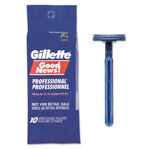 Gillette GoodNews Regular Disposable Razor, 2 Blades, Navy Blue, 10Pack, 10 PackCarton (PGC11004CT)