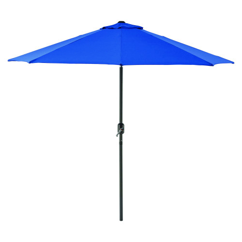 Global Industrial Outdoor Umbrella with Tilt Mechanism, 102 Span, 94 Long, Blue Canopy, Black Handle (GBE436970)