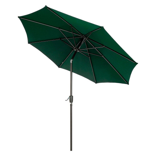 Global Industrial Outdoor Umbrella with Tilt Mechanism, 102 Span, 94 Long, Green Canopy, Black Handle (GBE695329)