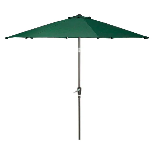 Global Industrial Outdoor Umbrella with Tilt Mechanism, 102 Span, 94 Long, Green Canopy, Black Handle (GBE695329)