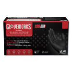 GloveWorks by AMMEX Heavy-Duty Industrial Nitrile Gloves, Powder-Free, 6 mil, XX-Large, Black, 100 GlovesBox, 10 BoxesCarton (AXCGWBN49100)