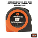Great Neck ExtraMark Tape Measure, 1 x 35 ft, Steel, OrangeBlack (GNS95010)