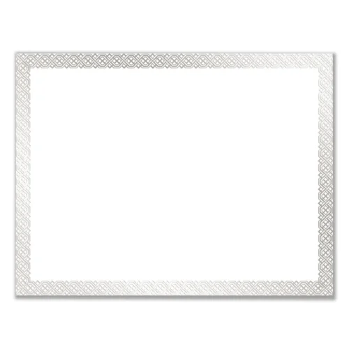 Great Papers! Foil Border Certificates, 8.5 x 11, WhiteSilver with Braided Silver Border,15Pack (COS963027)