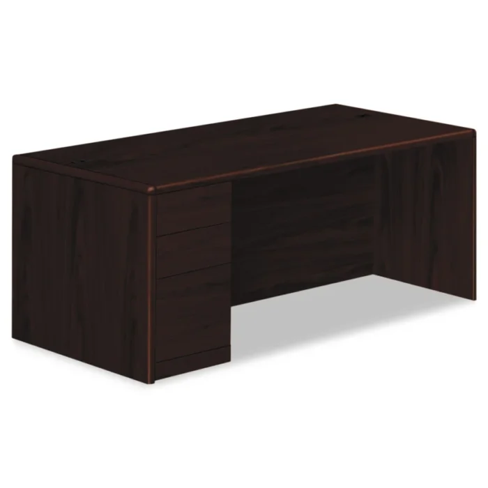 HON 10700 Series Single Pedestal Desk with Full-Height Pedestal on Left, 72 x 36 x 29.5, Mahogany (HON10788LNN)