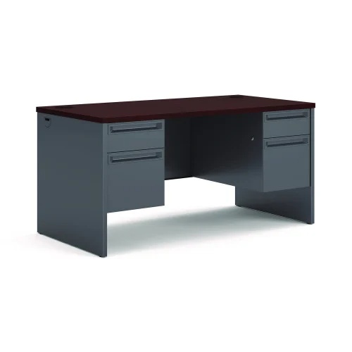 HON 38000 Series Double Pedestal Desk, 60 x 30 x 29.5, MahoganyCharcoal (HON38155NS)