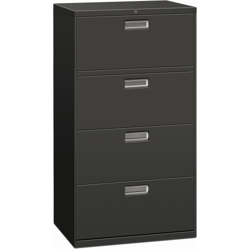 HON Brigade 600 Series Lateral File, 4 LegalLetter-Size File Drawers, Charcoal, 30 x 18 x 52.5 (HON674LS)