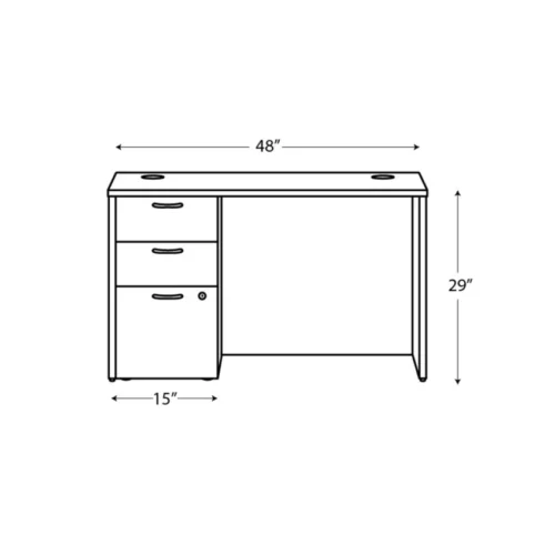 HON Mod Single Pedestal Desk Bundle, 48 x 30 x 29, Java Oak (HONDS4830BBFJA1)