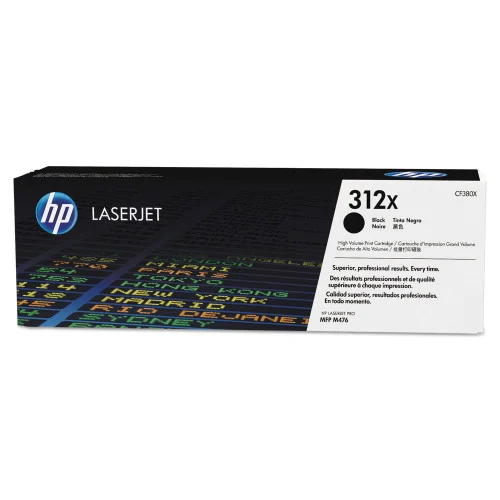 HP 312X, (CF380X) High-Yield Black Original LaserJet Toner Cartridge (HEWCF380X)