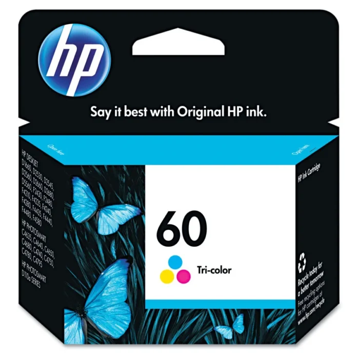 HP 60, (CC643WN) Tri-Color Original Ink Cartridge (HEWCC643WN)