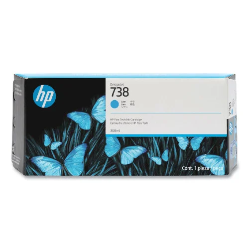 HP 738 (676M6A) Cyan Original DesignJet Ink Cartridge (HEW676M6A)
