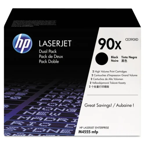 HP 90X, (CE390X-D) 2-Pack High-Yield Black Original LaserJet Toner Cartridges (HEWCE390XD)