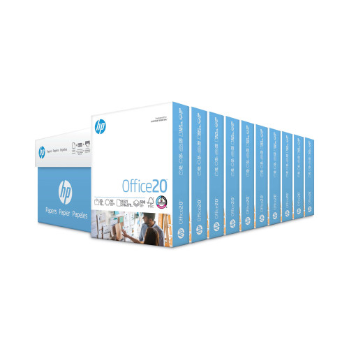 HP Papers Office20 Paper, 92 Bright, 20 lb Bond Weight, 8.5 x 11, White, 500 SheetsReam, 10 ReamsCarton (HEW112101)