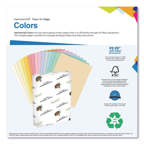 Hammermill Colors Print Paper, 20 lb Bond Weight, 11 x 17, Green, 500Ream (HAM102186)
