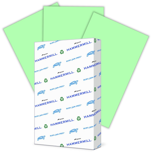 Hammermill Fore Multipurpose Print Paper, 20 lb Bond Weight, 8.5 x 14, Light Green, 500Ream (HAM103374)