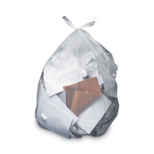 Heritage Linear Low-Density Can Liners, 60 gal, 2 mil, 36 x 58, Clear, Flat Pack, 100Carton (HERH7258QC)